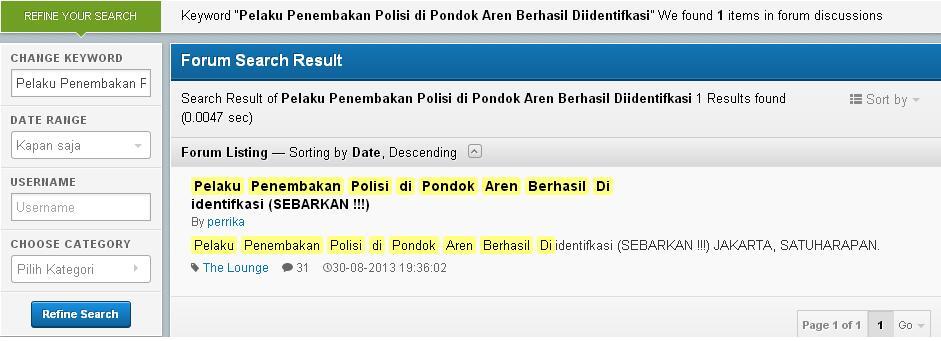 Pelaku Penembakan Polisi di Pondok Aren Berhasil Diidentifkasi (SEBARKAN !!!)