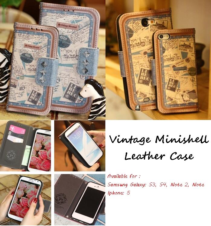 Diary Case / Leather Case for Samsung and Iphone import Korea