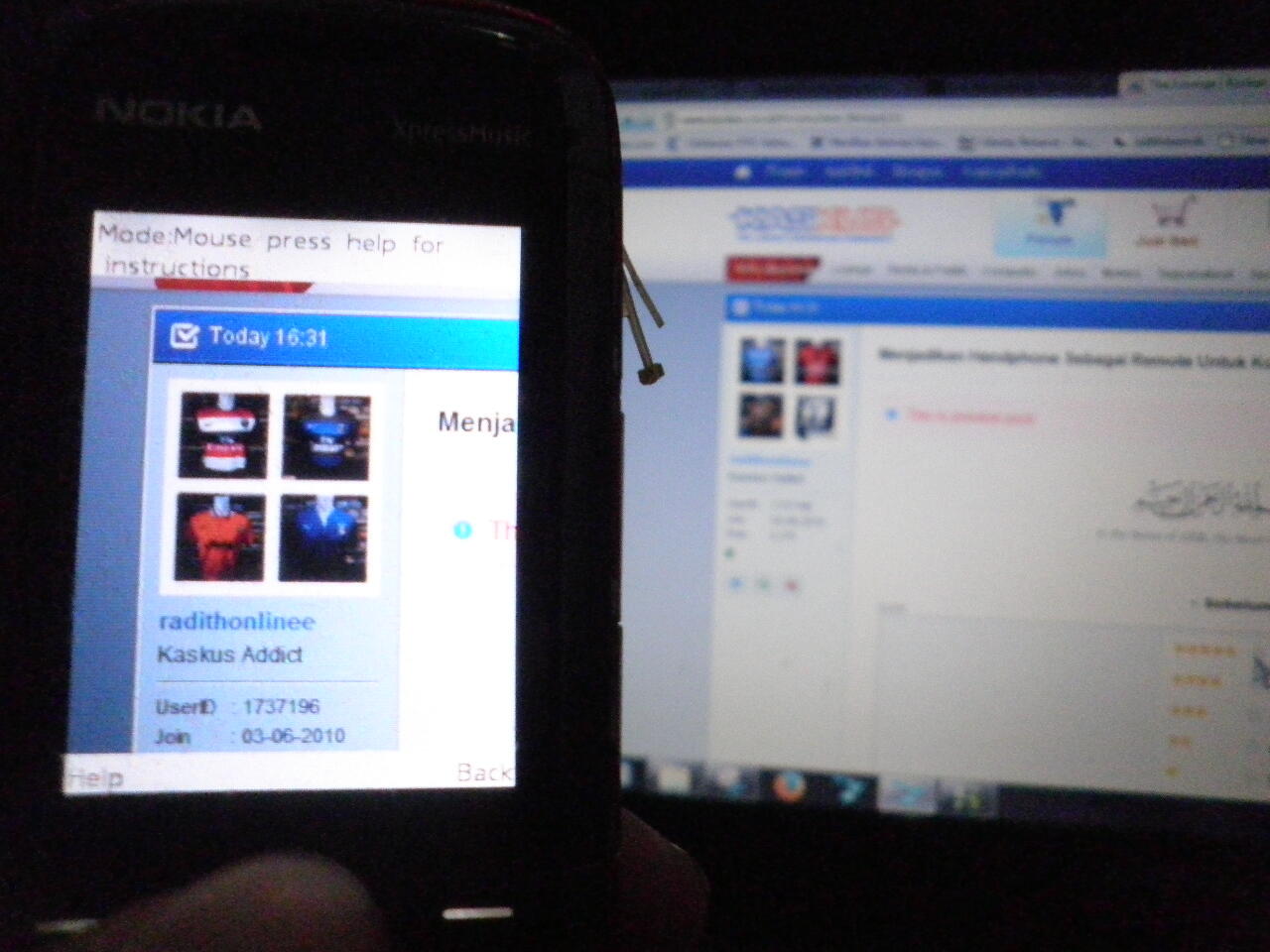 Menjadikan Handphone Sebagai Remote Untuk Komputer via Bluetooth