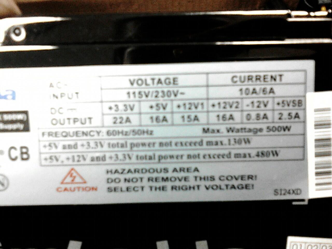 PSU SIMBADA 500WATT