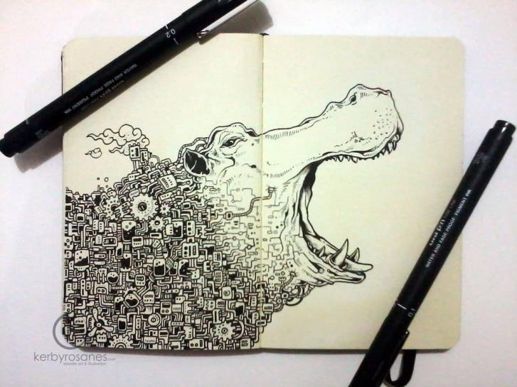 ~๑~ Mengagumkan Menggambar Sketsa dengan Menggunakan Moleskine.~๑~