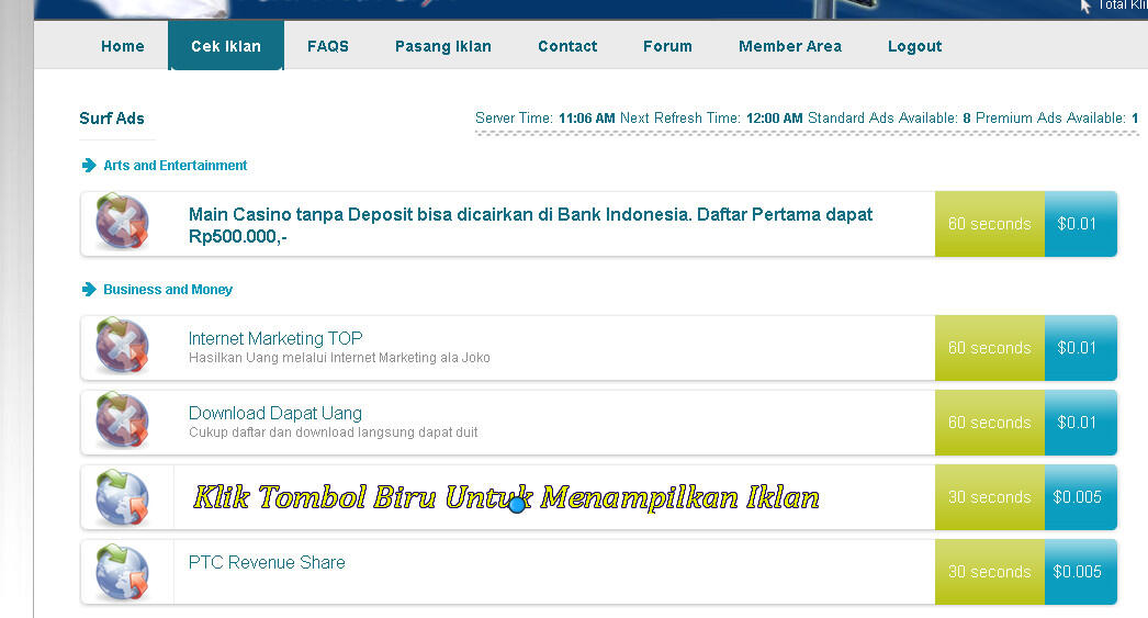 BACAKLIK PTC LOKAL LEGIT DAN BARU (Cendols Inside)