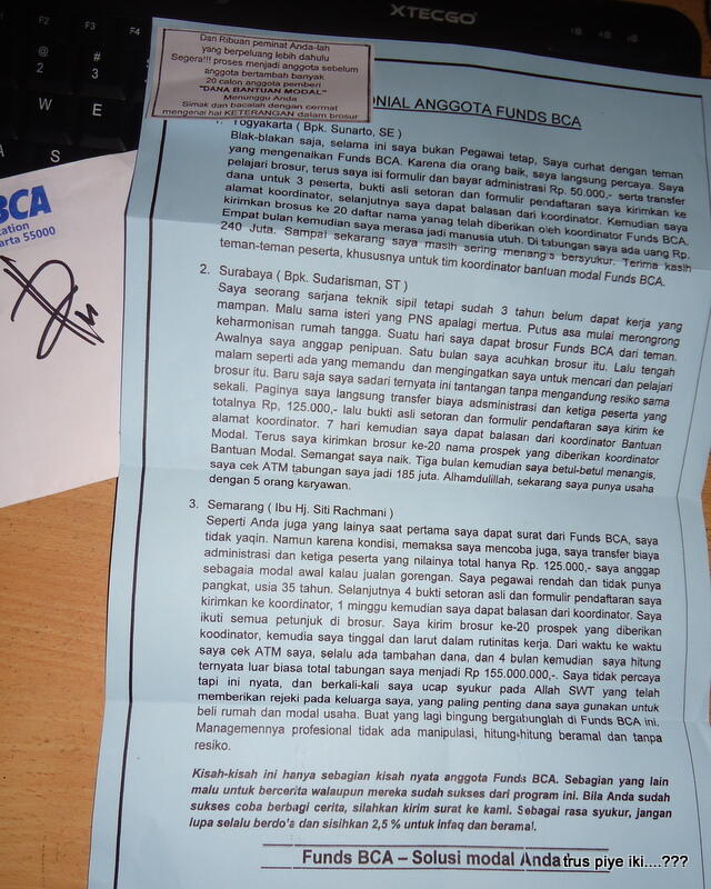 Ada yang pernah tahu Funds BCA ...???