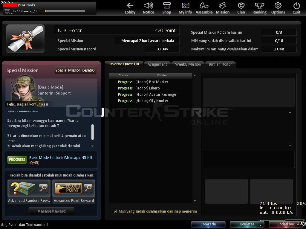DI JUAL CHAR CSO LvL 66 NO TIPU