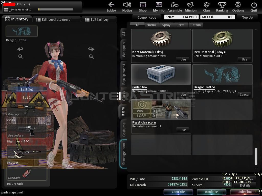 DI JUAL CHAR CSO LvL 66 NO TIPU