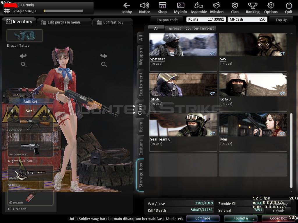 DI JUAL CHAR CSO LvL 66 NO TIPU