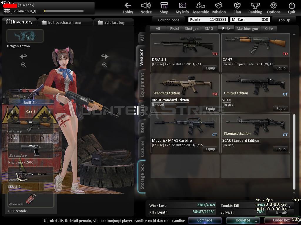 DI JUAL CHAR CSO LvL 66 NO TIPU