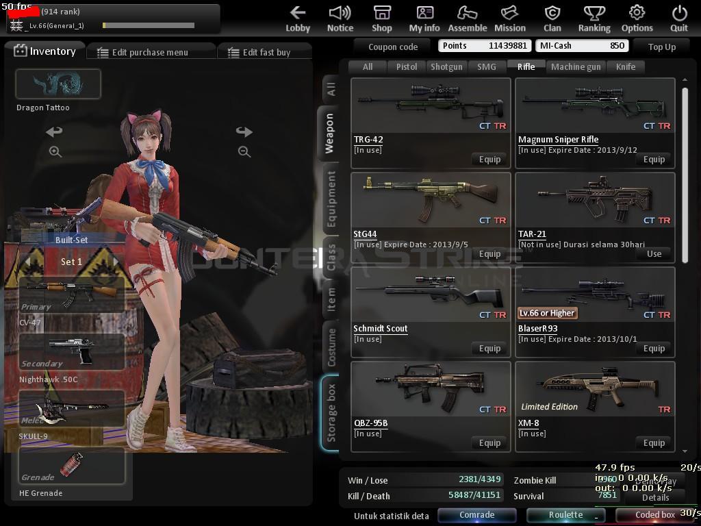 DI JUAL CHAR CSO LvL 66 NO TIPU
