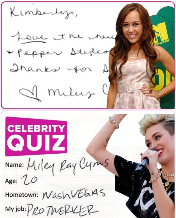 Analisa Tulisan Tangan Miley Cyrus VS Pengakuannya