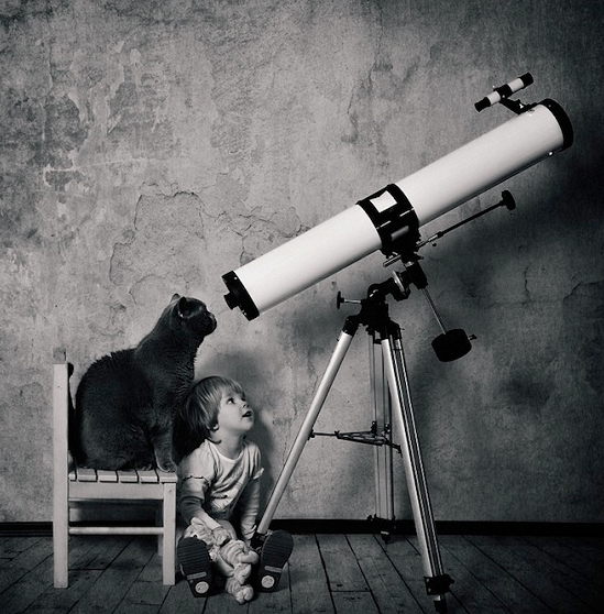 Fotografi Persahabatan Kucing dan Anak Kecil