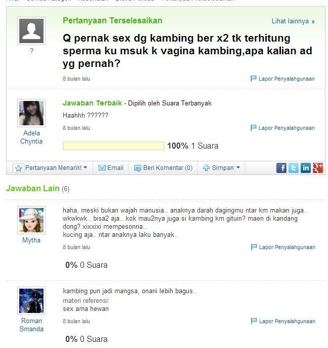 Sumpah pasti agan ngakak baca pertanyaan ini......