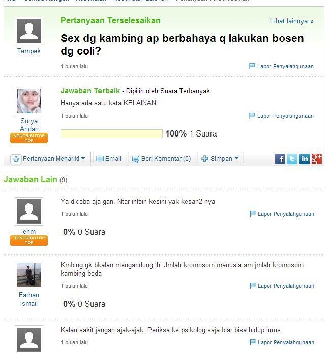 Sumpah pasti agan ngakak baca pertanyaan ini......