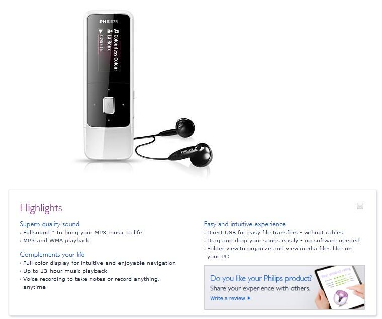 Philips Go Gear Mix 2 GB mp3 player