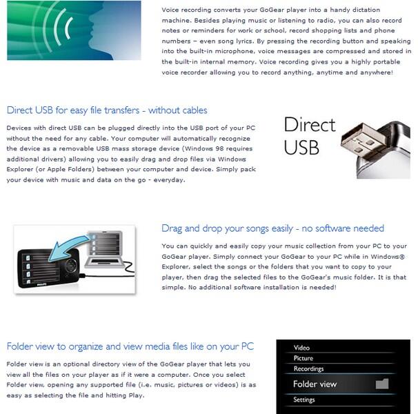 Philips Go Gear Mix 2 GB mp3 player