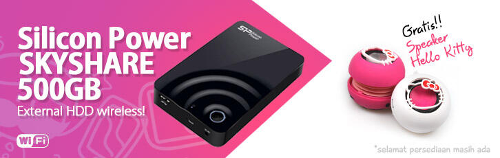 SiliconPower Ext.HDD - 500GB WIFI!!! (FREE Speaker Kitty!)