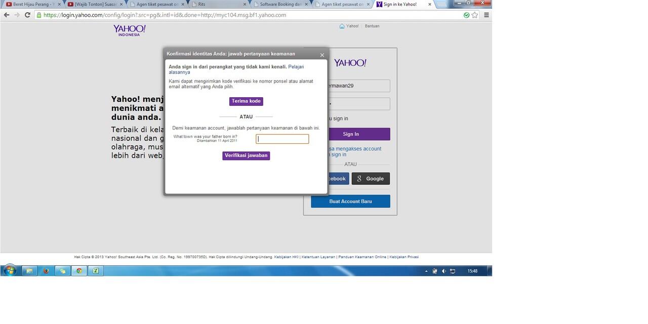 Login Id yahoo dengan google chrome, apa yang anda dapat?