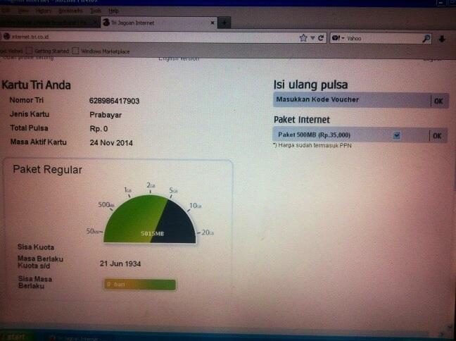 Ada yg bisa kasih penjelasan, tentang masa berlaku perdana internet 3 ane ?, asl