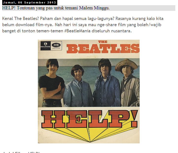 Blognya The Beatles Indonesia nih. &#91;Beatle Mania wajib masuk&#93;