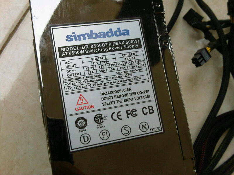 PSU SIMBADDA 500W COD CIBINONG (300RB NETT)