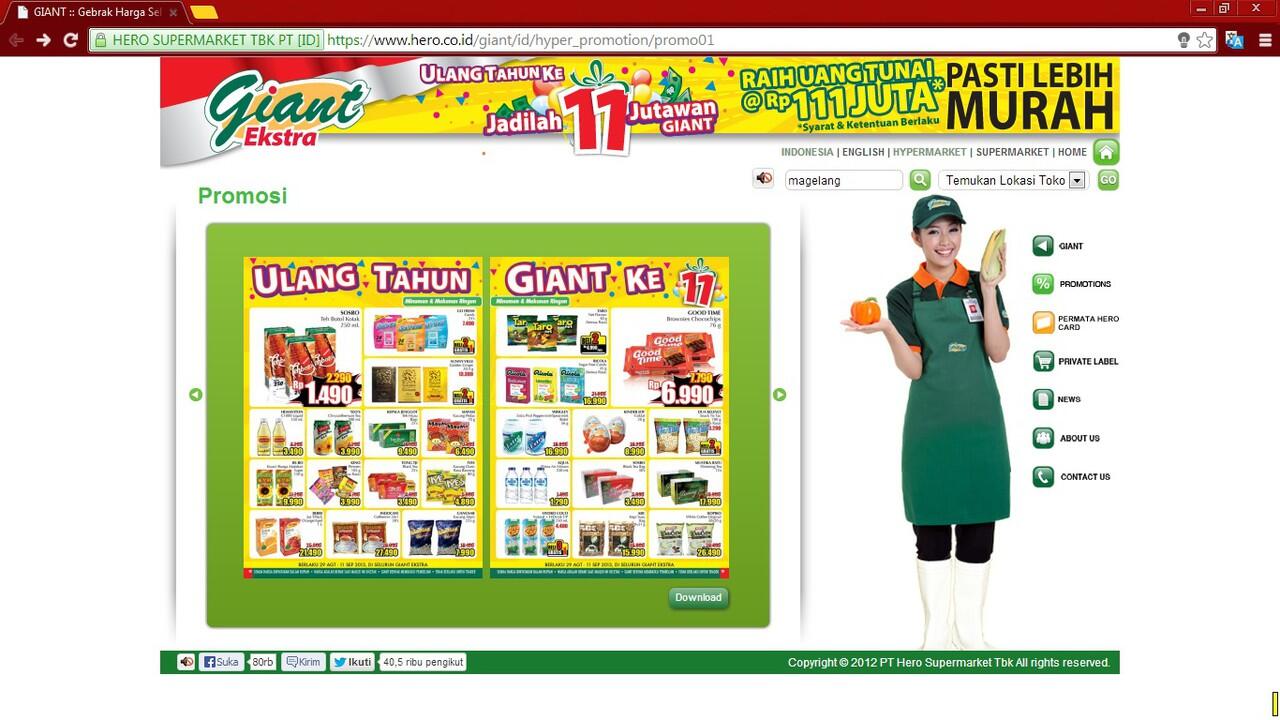 Katalog Swalayan GIANT, gak konsisten.