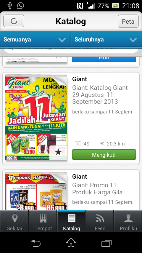 Katalog Swalayan GIANT, gak konsisten.