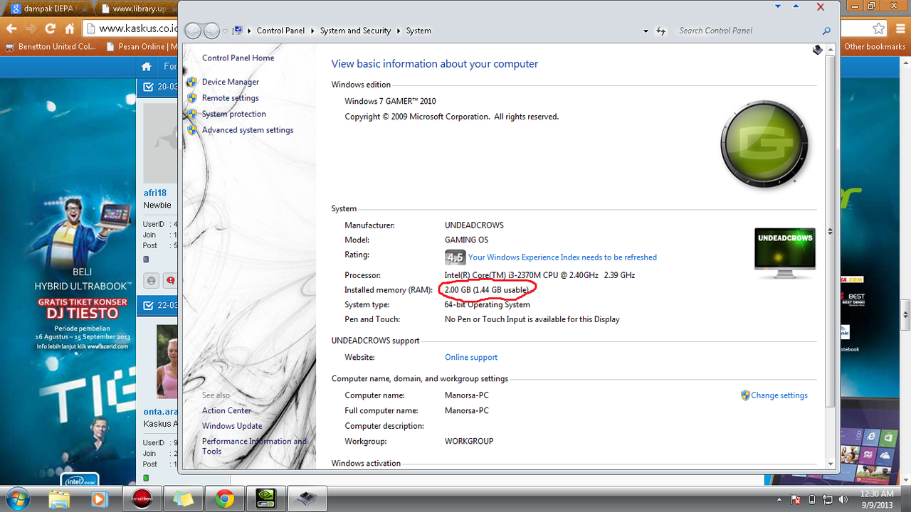 Pertanyaan Mengenai ASUS A45VD