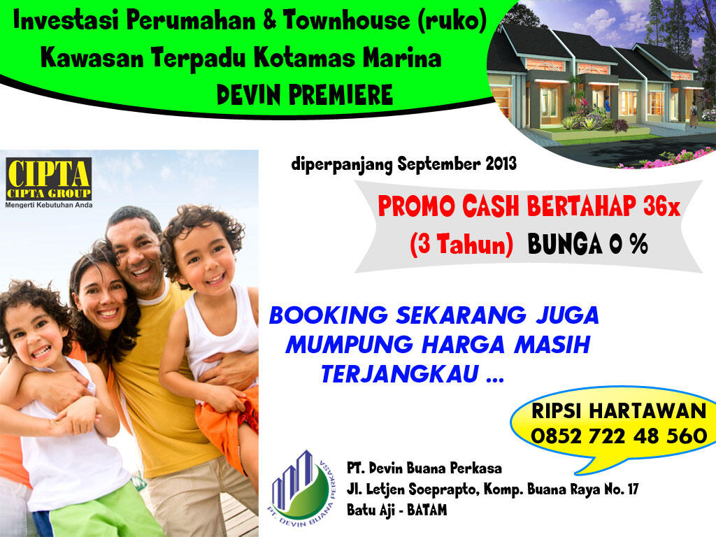 Perumahan Devin Premiere di MARINA CITY BATAM - Promo Juli