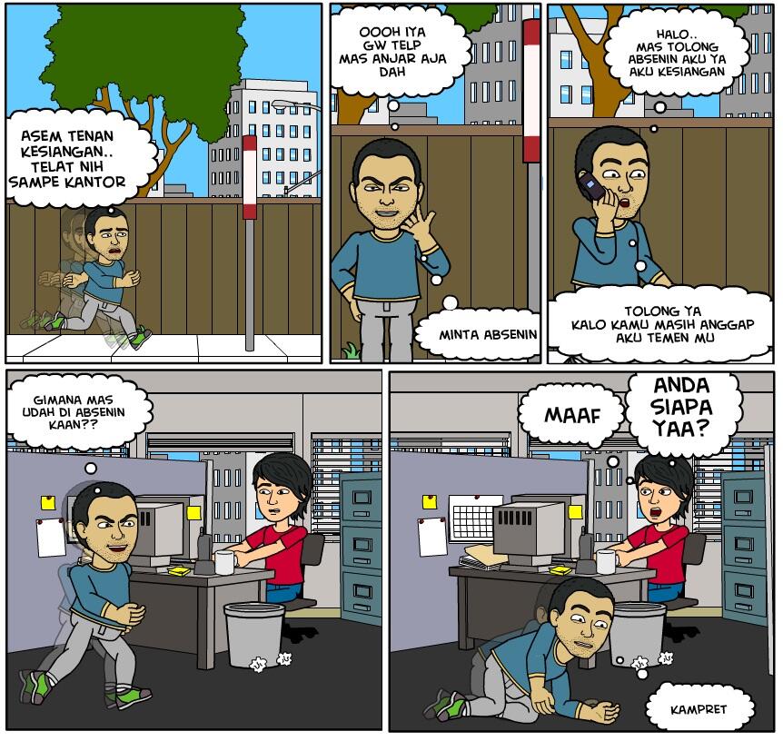 Komik strip kejayusan kehidupan kantor gw dan teman sehari 