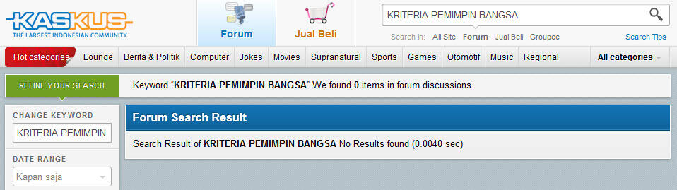 KRITERIA PEMIMPIN BANGSA