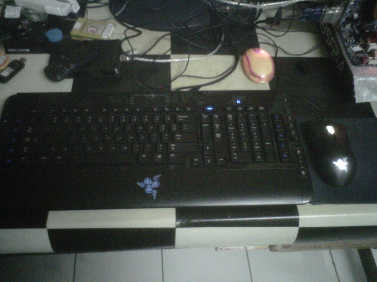 1 SET RAZER SANGAT MURAH (KEYBOARD, MAUSE, HEADPHONE, SOUNDCARD)