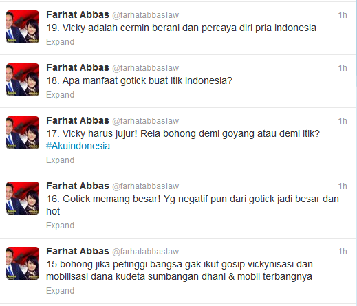 23 ULAH FAR**T ABA* TENTANG VICKY VIA TWITTER