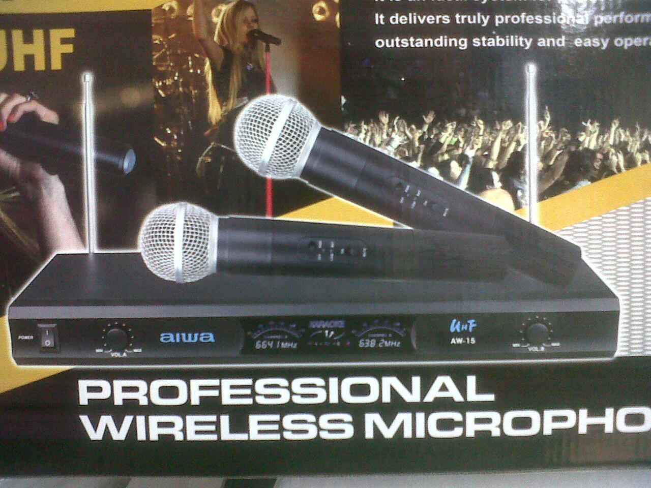 AIWA Microphone AW-15 UHF Wireles 2mic ORIGINAL