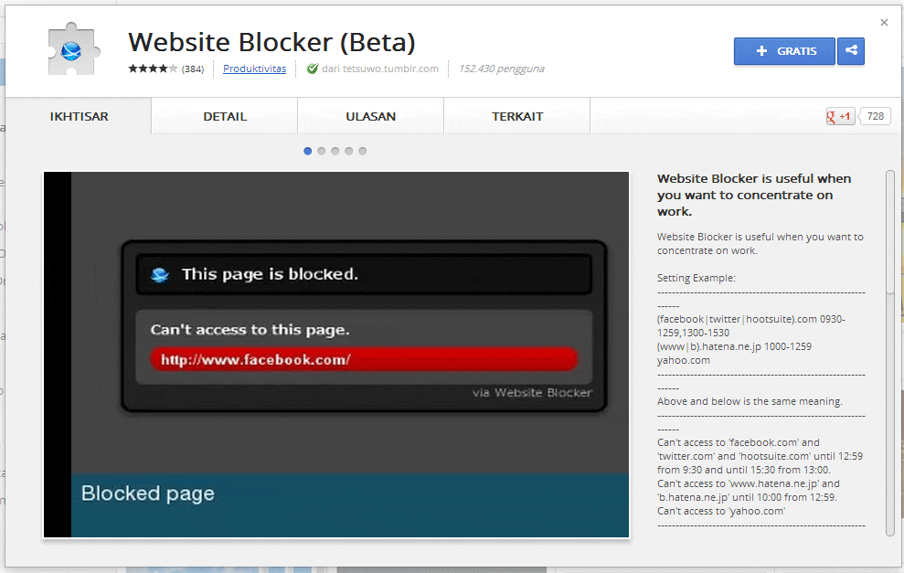 Is blocked for this website