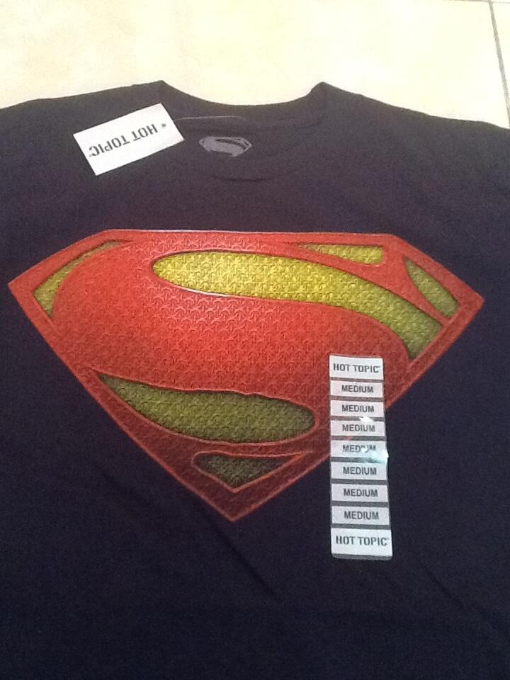 SHIRT SUPERMAN MAN OF STEEL LICENSED DC FROM HOTTOPIC ORIGINAL