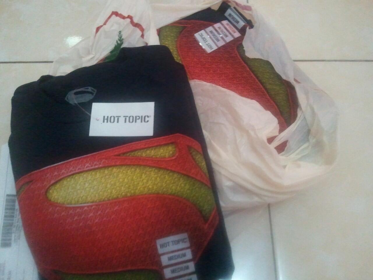 SHIRT SUPERMAN MAN OF STEEL LICENSED DC FROM HOTTOPIC ORIGINAL