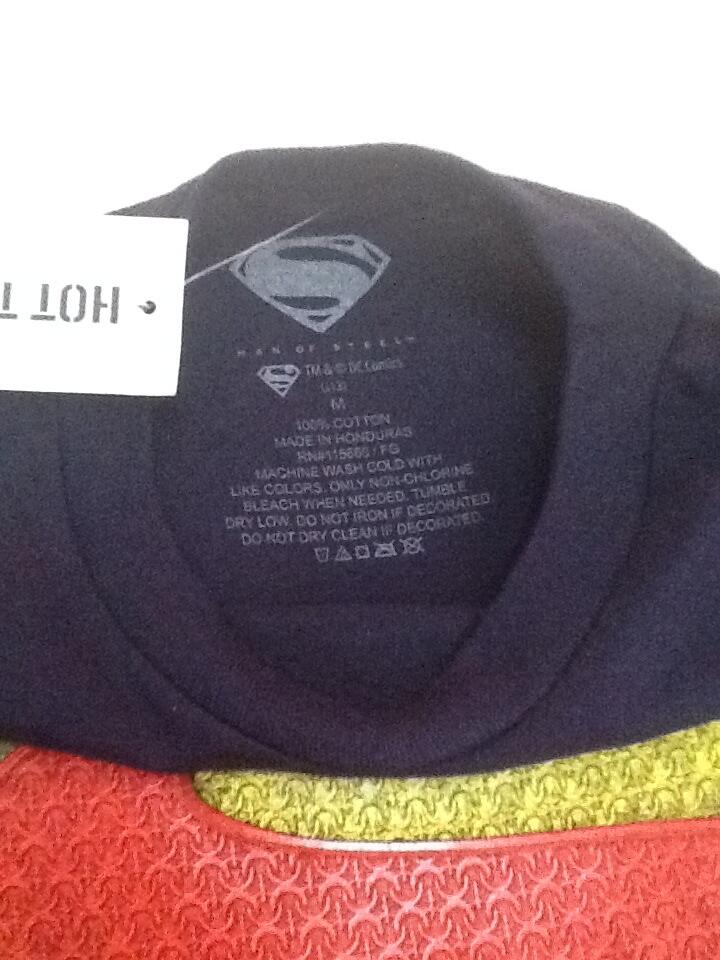 SHIRT SUPERMAN MAN OF STEEL LICENSED DC FROM HOTTOPIC ORIGINAL