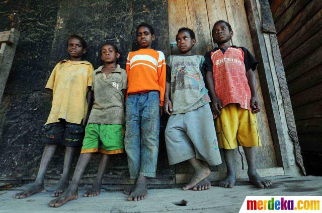 Potret kehidupan anak-anak Suku Baliem di Papua