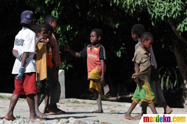 Potret kehidupan anak-anak Suku Baliem di Papua