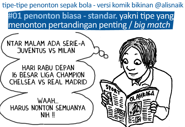 14 tipe penonton sepak bola - versi komik bikinan alisnaik 