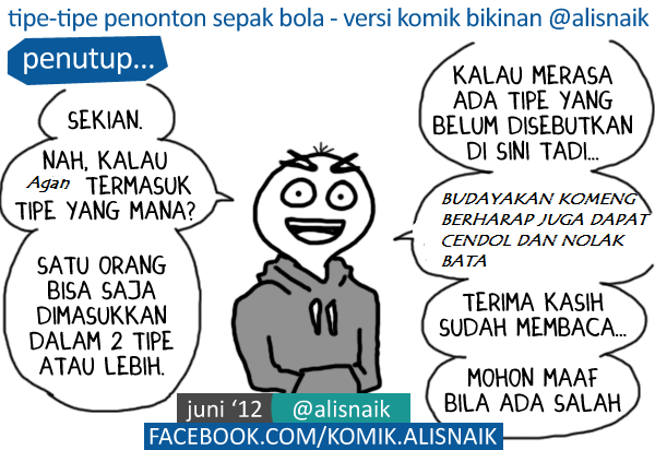 14 tipe penonton sepak bola - versi komik bikinan alisnaik 