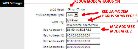 Cara menghubungkan TD-W8151N ke TD-W8151N secara Wireless (WDS)