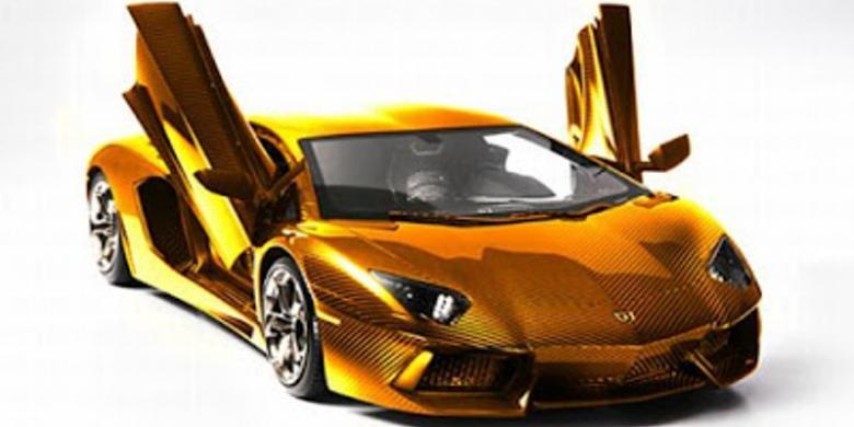 Lamborghini Aventador Emas Dipamerkan di Dubai !!!