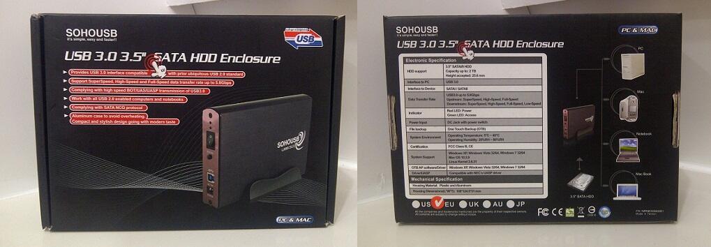 SOHOUSB 2.5" 3.5" SATA USB 3.0 Harddisk External HDD Enclosure / Case (Top Quality)