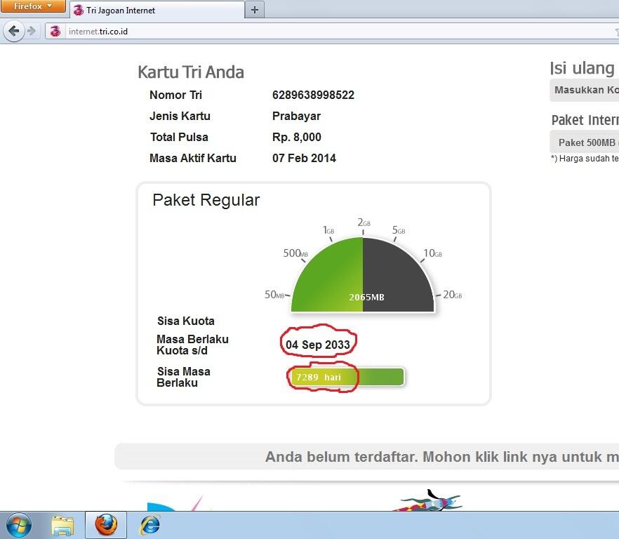 KAGET...!!!! Masa Berlaku Kuota Modem 3 Gw Sampe 4 September 2033 #7289 Hari Lagi#