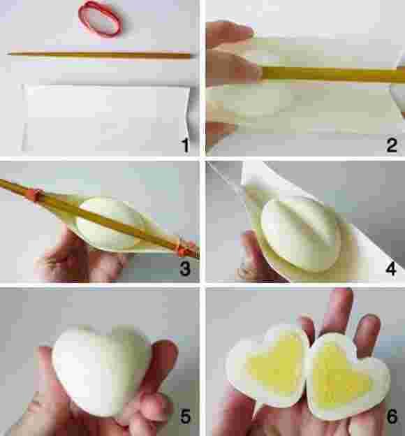 cara membuat telur rebus berbentuk love