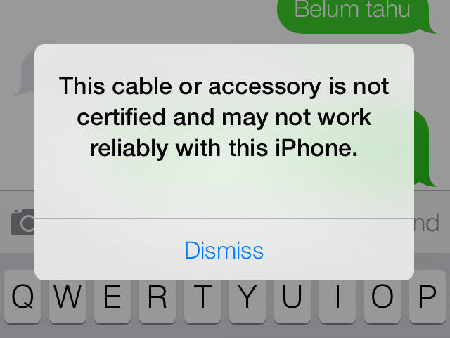 Fitur Baru iOS 7 Blokir Penggunaan Charger Palsu