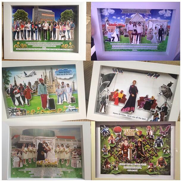 Terjual customized pop-up card / frame / book / giftbox 