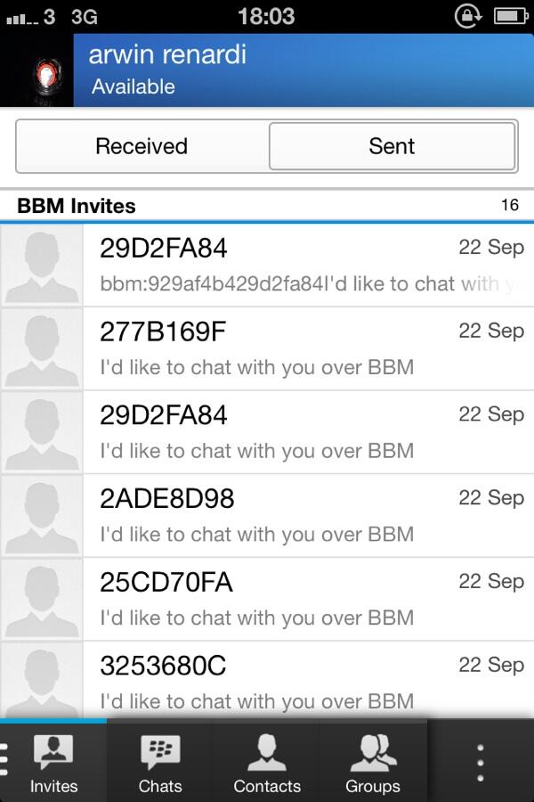 PENGGUNA BBM for ios MASUK