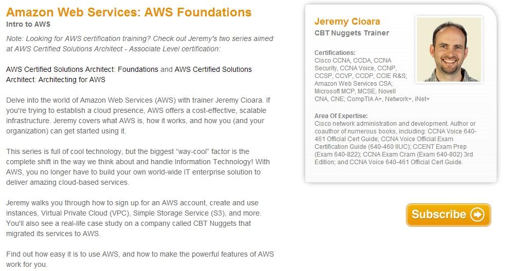 Jual : CBT Nuggets ( video ) - Amazon Web Services - AWS Foundations ( for PC Only )