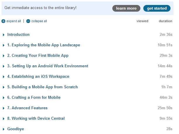 Video Training : Lynda.com - Building Android and iOS Apps with Dreamweaver